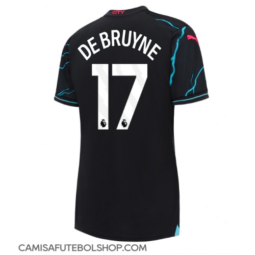 Camisa de time de futebol Manchester City Kevin De Bruyne #17 Replicas 3º Equipamento Feminina 2023-24 Manga Curta
